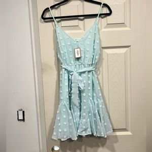 NWT light blue textured mini dress